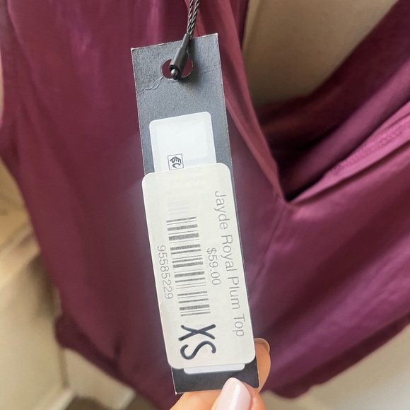 Sleek Satin Cowl Neck Top in Mauve - Picture 4 of 5